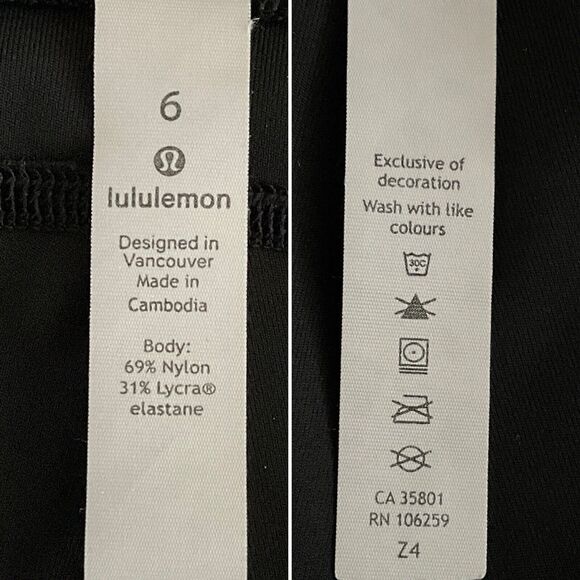 Lululemon Leggings Black Cropped Pull-on 6 - Picture 3 of 11